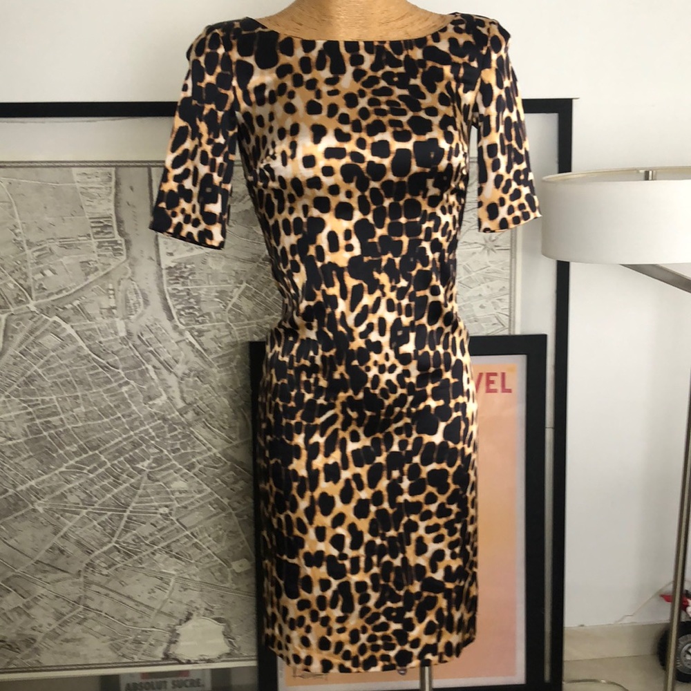 ST. JOHN Silk animal print dress Size 0